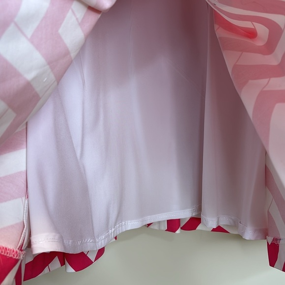 Elizabeth McKay || Hot Pink Bamboo Chevron Fit & Flare Dress w/POCKETS; Size 2 - Picture 8 of 17